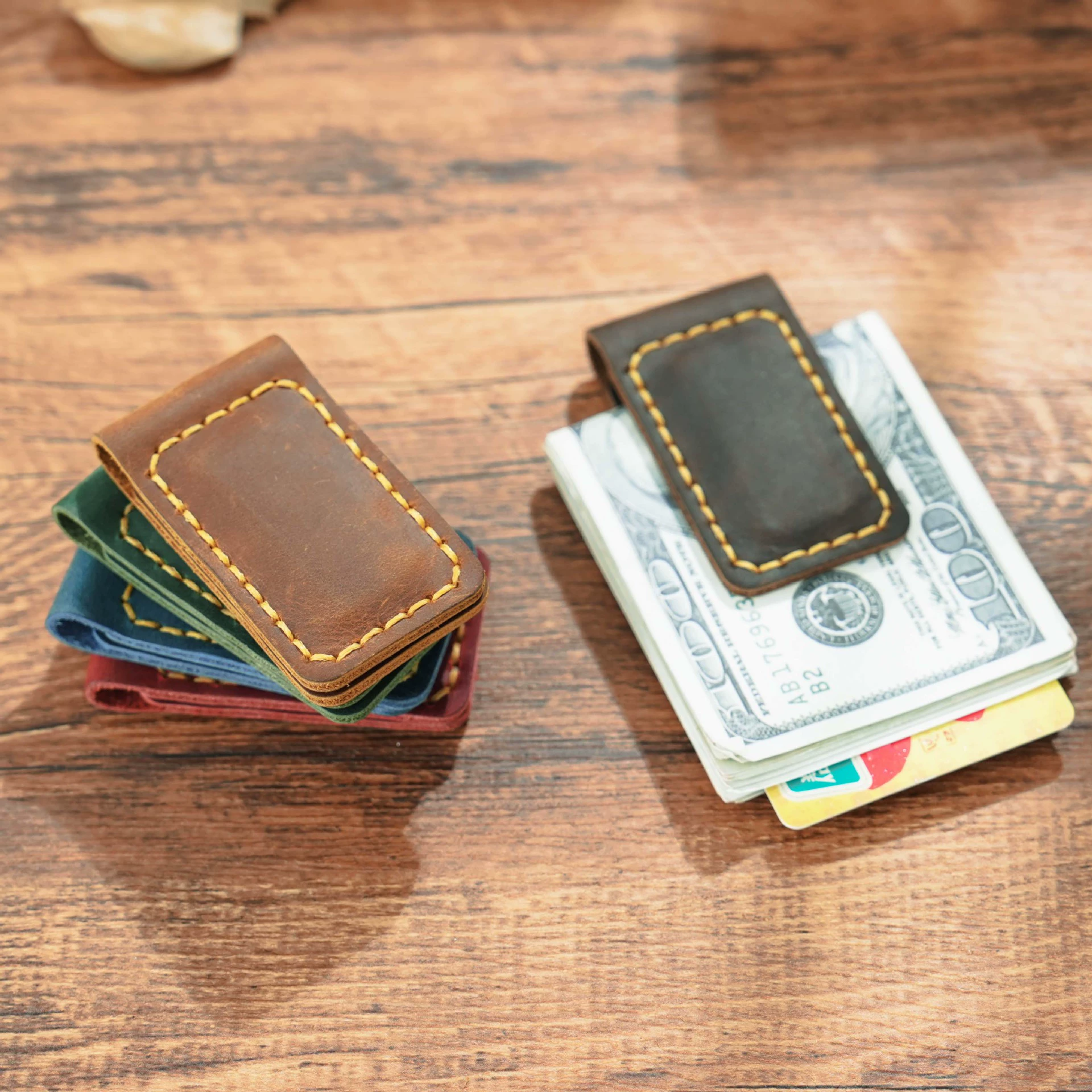 Кожаный ретро money clip с магнитом, канцтовары, Amazon