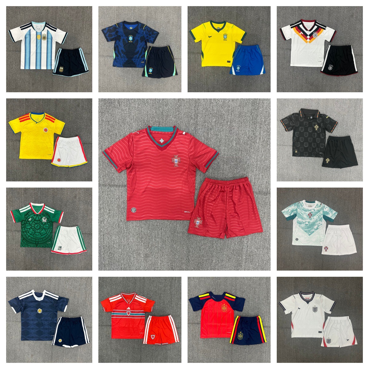 26 National Team Children's Clothing Sets Argentina Germany Spain England Italy England Manufacturer Supply Wholesale