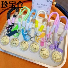 足金999小饼 拉布布卡通挂件包包手机链包包钥匙扣挂饰礼品挂绳