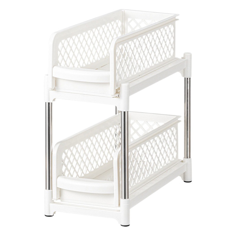 Jiabaisi fregadero baño rack de almacenamiento de plástico estante de almacenamiento de cocina de escritorio drawable rack de almacenamiento condimento de almacenamiento