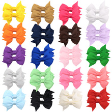 6cm纯色螺纹带蝴蝶结燕尾发夹女儿童宝宝跨境外贸鸭嘴夹边夹发饰