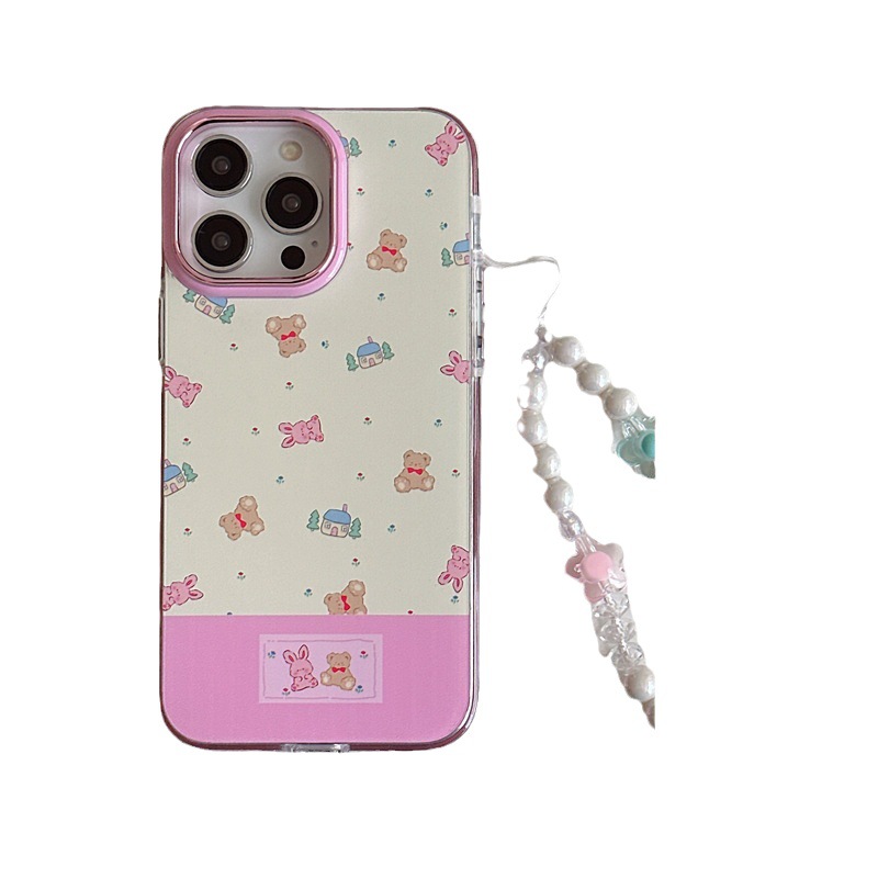 Orsetto e coniglio con giunture Adatto per iPhone 14 Custodia per telefono carina 12 ProMax Apple 13 Catena 11 Anti caduta Femmina_voghion.com