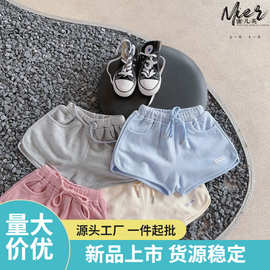 夏季儿童新款宝宝女童运动风短款松紧腰宽松中小童休闲潮Z014