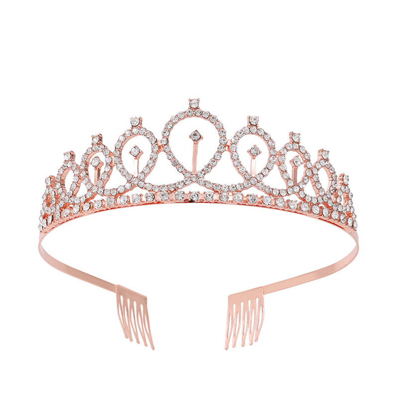 Corona de novia europea y americana color transfronteriza diamante banda de pelo barroco aleación corona vestido de boda accesorios para el cabello