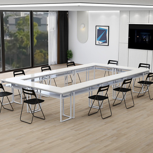 Simple Rectangular Desk Meeting Long Training Table Long Table Dining Table Simple Desk and Chair Combination Learning New Style