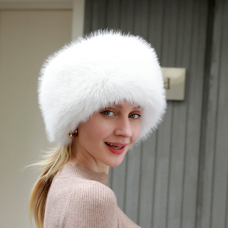 Transfronterizo de otoño e invierno imitación de piel de zorro piel gruesa sombrero de techo protección para los oídos cálido anillo sombrero para el cabello sombrero de techo vacío comercio exterior