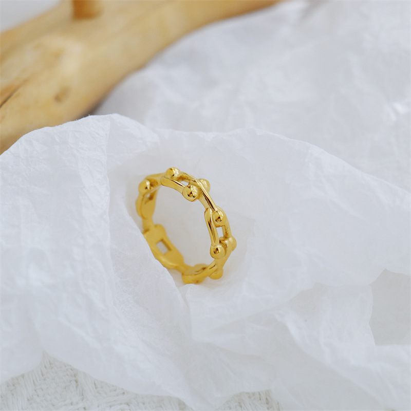 6g Weight Titanium Steel Simple Style Classic Style Solid Color Rings