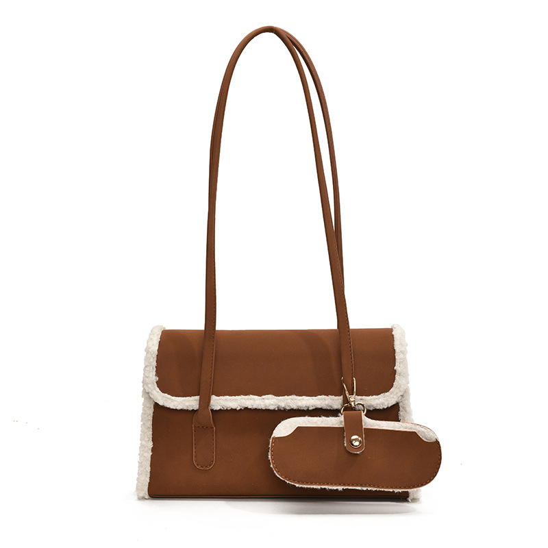 Borsa a tracolla piccola e quadrata, versatile e dal design retrò di nicchia, con un tocco di eleganza, stile college, da donna, capiente e con inserti._voghion.com