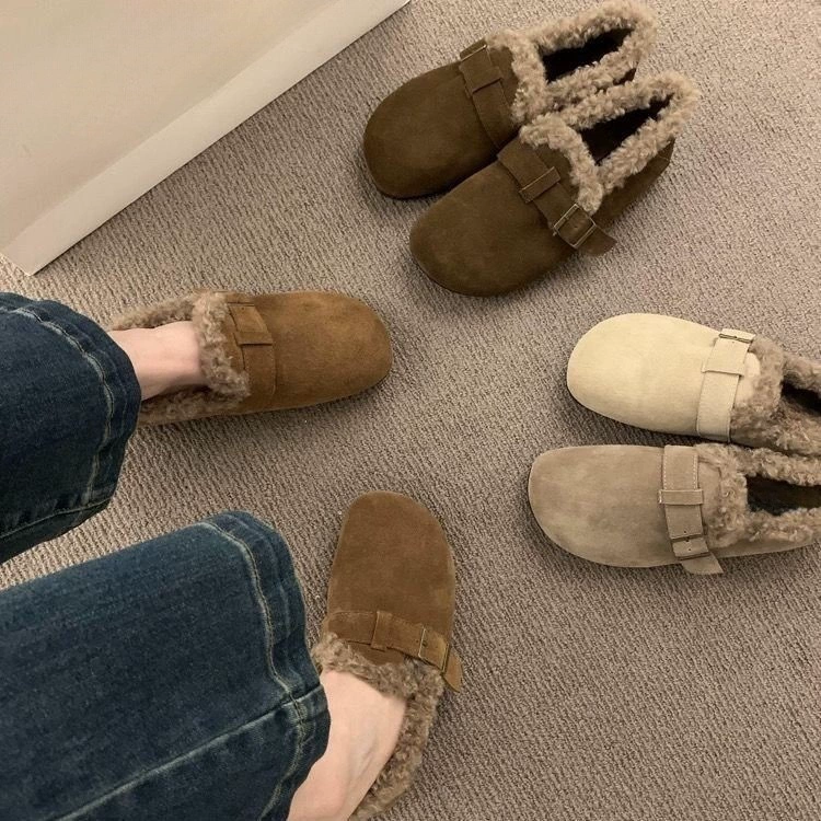 Японский женский стиль ретро мягкая кожаная обувь Bucken женская бархатная 2024 новая осень и зима