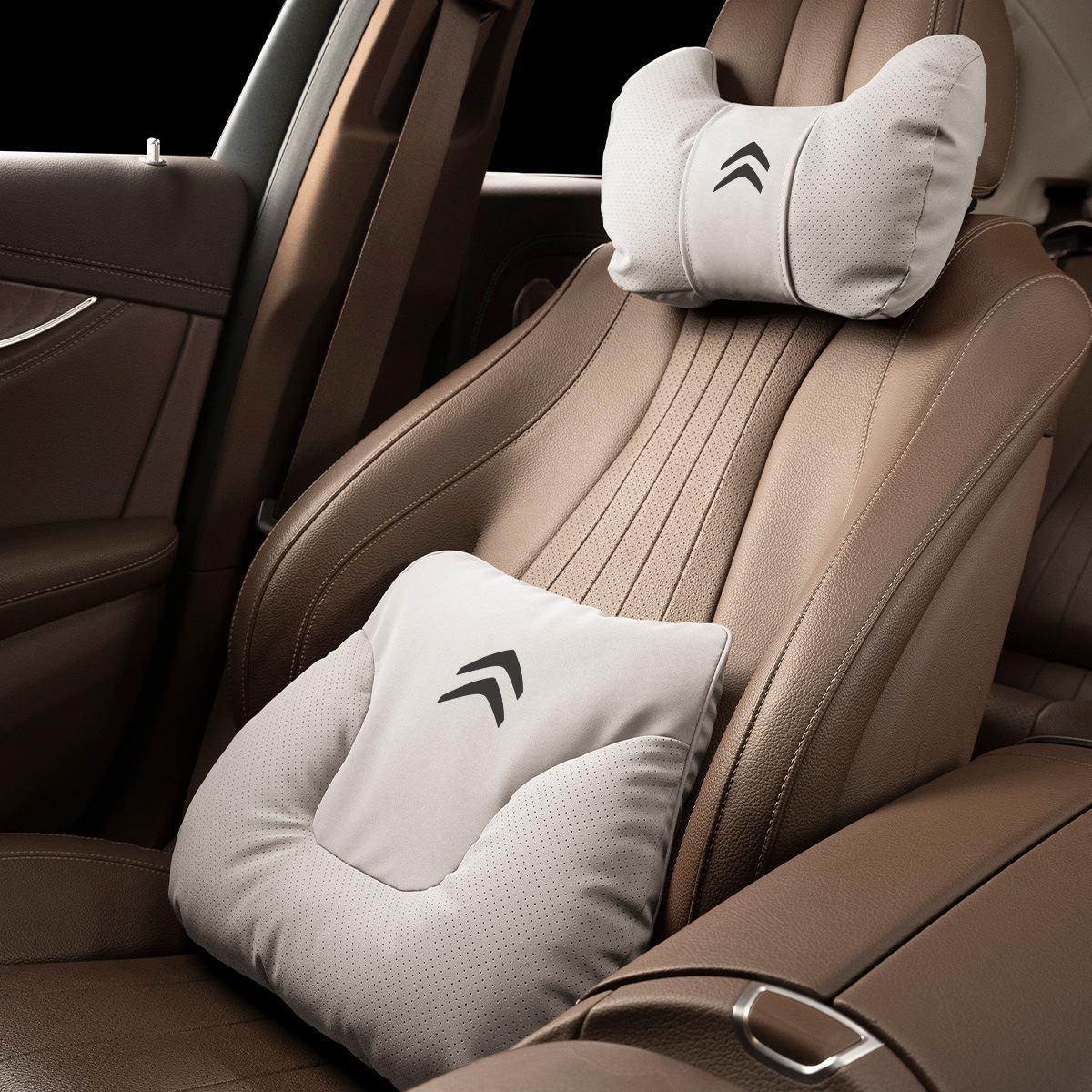 Horn [beige] Citroen reposacabezas, un respaldo lumbar cada uno