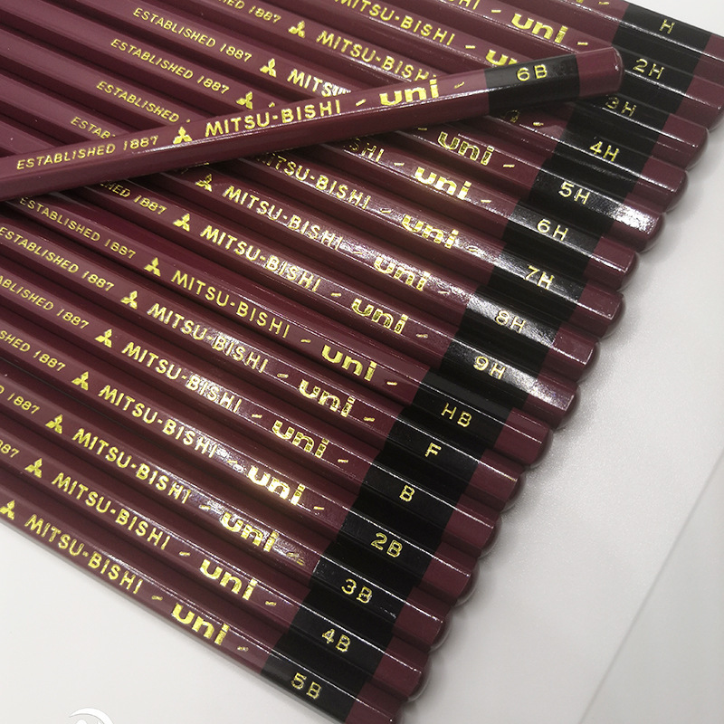 Japan Uni Mitsubishi 1887 Hardness Test Pencil 6B-9H Sketch Daily Homework Sketch Drawing 2B Exam