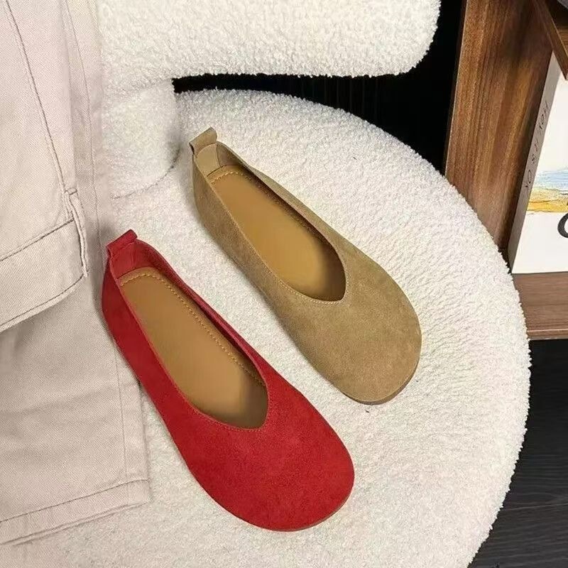 Versatile shallow loafers for women, Korean style casual 2026 new lightweight retro flat shoes, women's Birkenstock shoes
