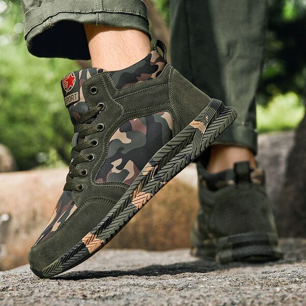 Cloth insulated camouflage demi-season sneakers for men and women…