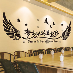 2F公司團隊激勵正能量文化牆越努力越幸運牆貼紙辦公室勵志標語牆