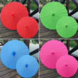 Red umbrella flower-free solid color silk waterproof decorative catwalk oil paper umbrella corridor ceiling festive wholesale Amazon