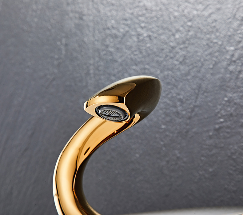 New cross-border black and gold all-copper washbasin, creative faucet, personalized hot and cold water top basin and bottom basin faucet undefined