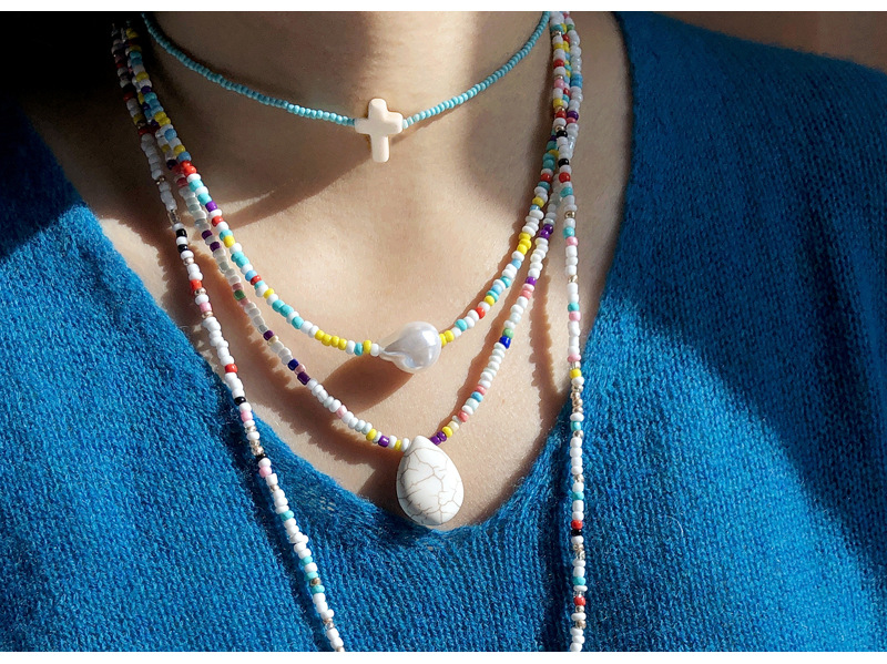 Mode Perlen Einfache Kontrastfarbe Perlenkette display picture 2