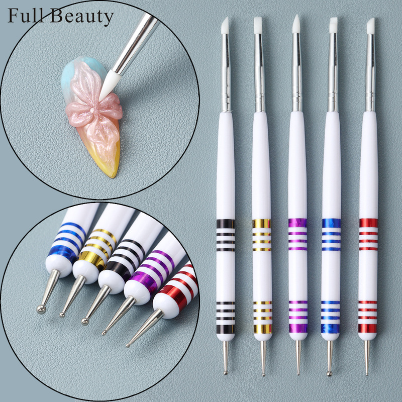 Full Beauty Manicure Multifunctional Silicone Carving Pen 5-Piece Set Press Pen Painted Manicure Tools Wholesale