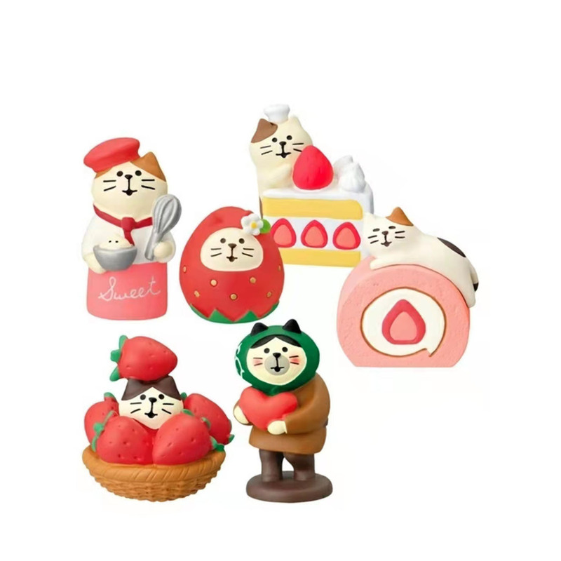日本式の猫のイチゴのケーキのザカは食事をして桜のinsを遊びます。|undefined