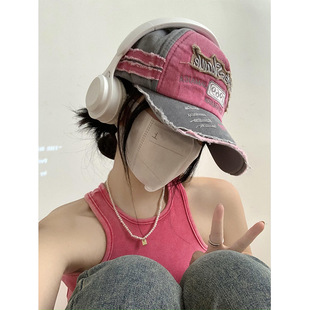 American-style Retro Baseball Cap Women's Old-fashioned Milled Edge Face Showing Small Cap Korean-style Deep Top Big Head Wide Brim Hat