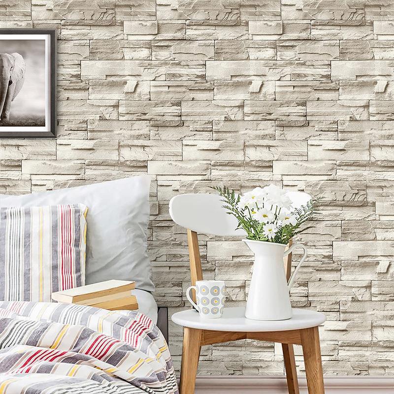 Foreign trade retro brick self-adhesive wallpaper home decoration building materials living room net red live background wall decoration pvc wallpaper generation