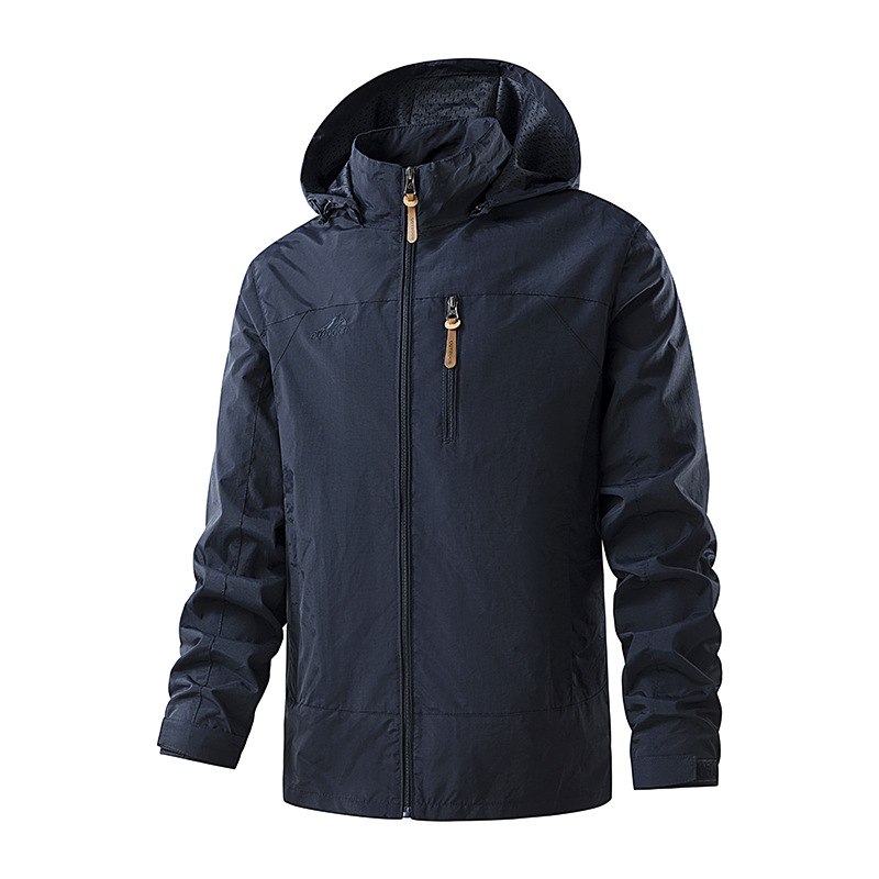 8817 Plus Size M-7XL Cross-border Autumn and Winter Outdoor Single-Layer Windproof Hooded Casual Windproof Jacket