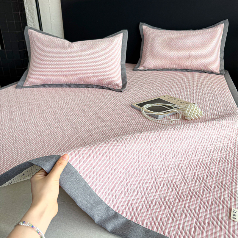 Sábana de tela gruesa vieja de algodón de verano pieza única 100 colchones individuales de algodón, funda de almohada individual, juego de tres piezas, nuevo estilo 2025