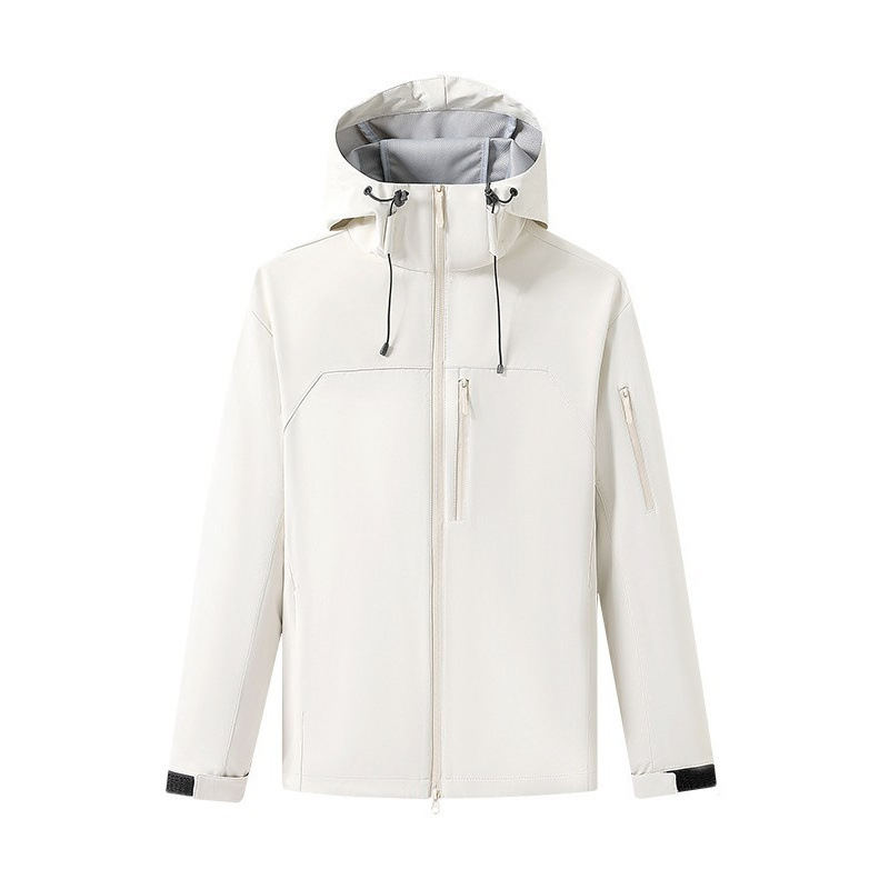 Soft shell hooded raincoat for men and women, new autumn coat, windproof, waterproof, wear-resistant, outdoor casual sports jacket