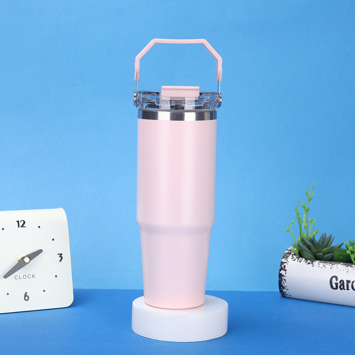 Vaso Térmico 304 Doble Capa — Botella Grande Exterior con Popote