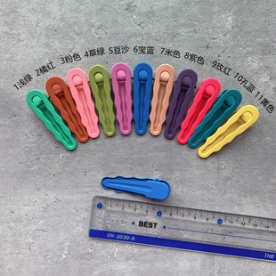New Colorful Frosted Metal Hairpin Corrugated Water Drop Candy Colorful Small Hairpin Bangs Side Clip diy Production Auxiliary
