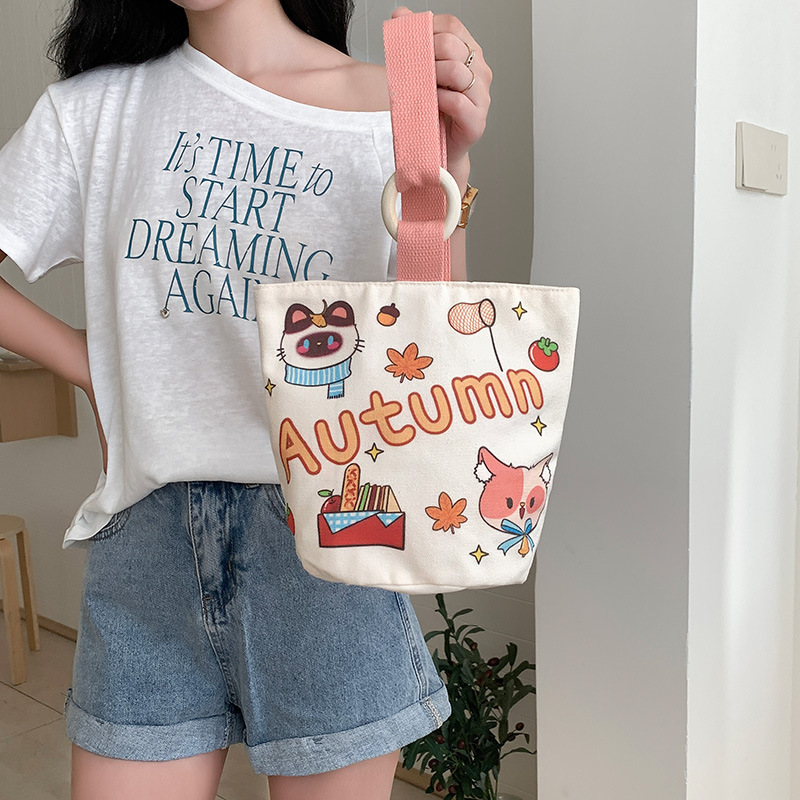 Manufacturer Wholesale Commuter Canvas Bag Women's New Large-Capacity Straight Bag Office Worker Hand-Carrying Sundry Bag Versatile Small Bag Manufacturer Wholesale Commuter Canvas Bag Women's New Large-Capacity Straight Bag Office Worker Hand-Carrying Sundry Bag Versatile Small Bag