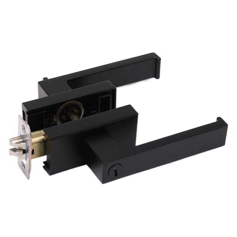 Cerradura minimalista para puerta de vidrio con llave, cerradura de aleación de aluminio de borde estrecho, cerradura magnética silenciosa para puerta batiente de baño de hotel