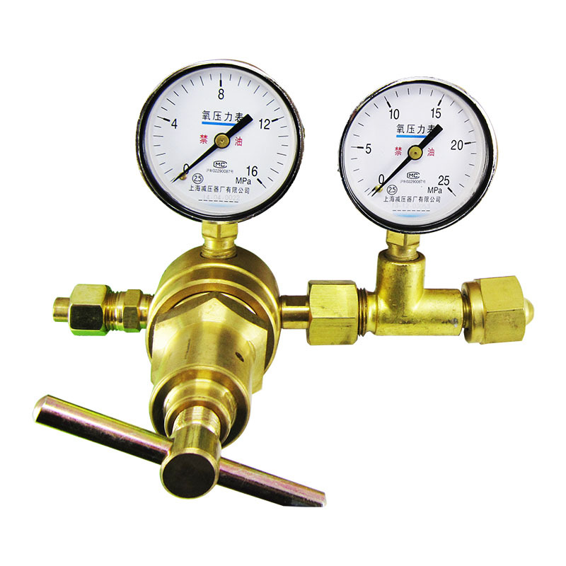 上海减压 氧气高压减压器 YQY-370全铜氮气氦气减压阀 10*25MPa
