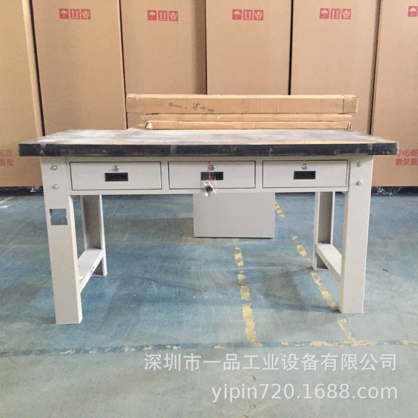 防静电工作台三抽车间带灯维修操作台不锈钢钳工工作台车间工作桌