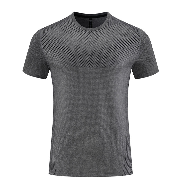 Moda casual rayas deportes de secado rápido de manga corta de los hombres Slim running t-shirt sudor-absorbente transpirable entrenamiento de baloncesto ropa de entrenamiento