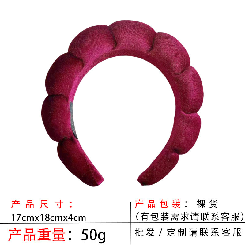 跨境海绵云朵发箍批发高颅顶高级感毛巾布麻花女士洗脸手腕带头箍|undefined