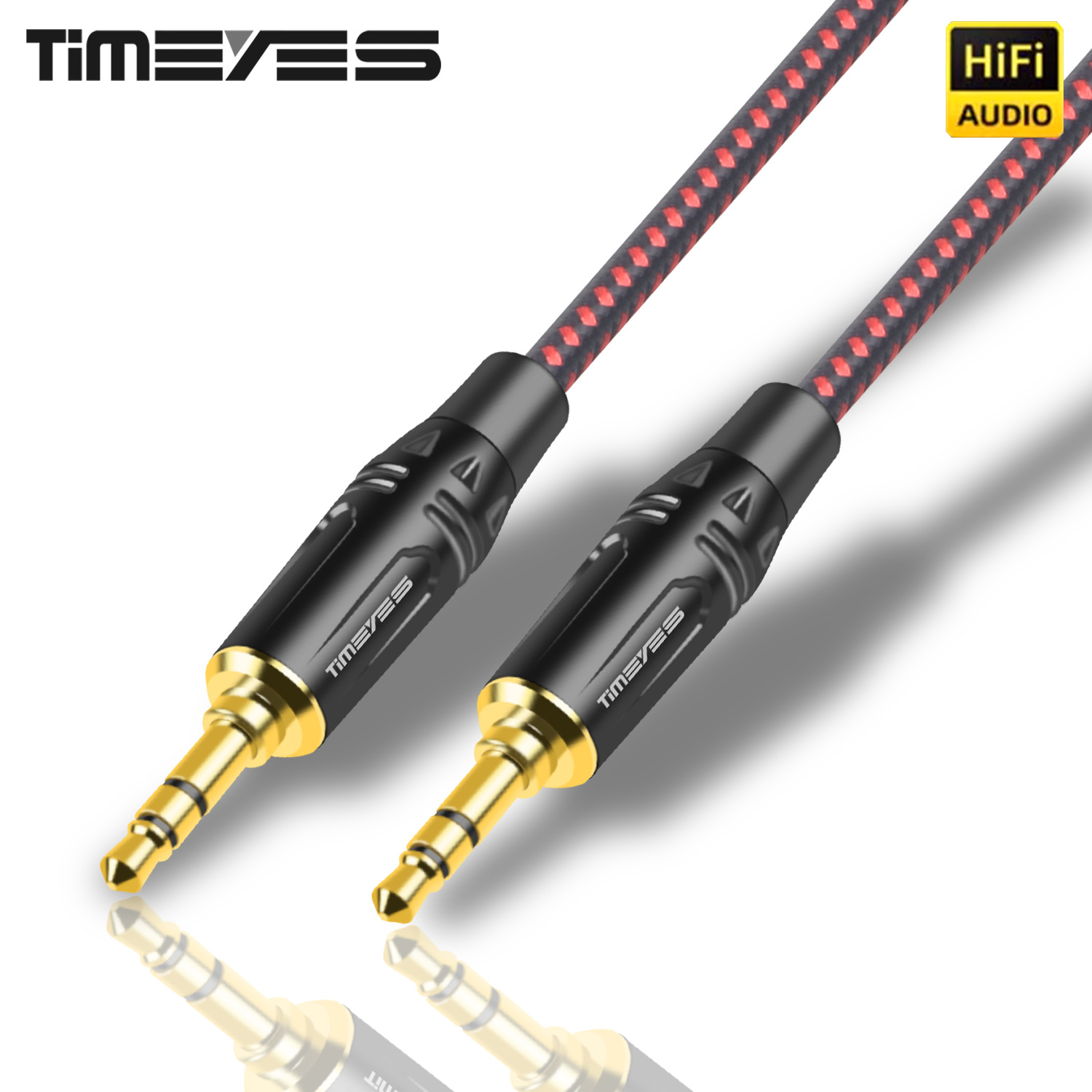 3.5mm male-to-male auxiliary audio stereo line high fidelity double-layer shielded nylon braided audio cable