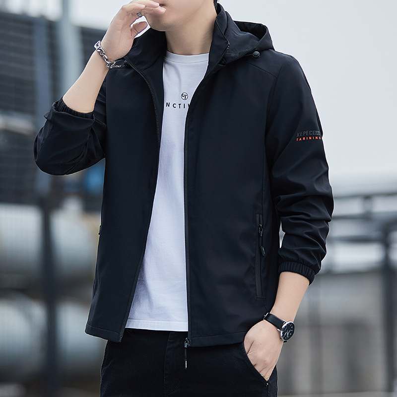 Chaqueta de los hombres 2022 primavera nuevo estilo coreano moda Slim casual chaqueta marca niños con capucha otoño ropa