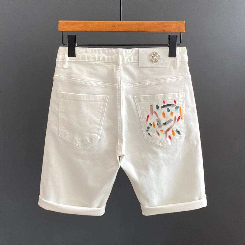 Элитная белая джинсовая юбка, эластичные шорты, модные брюки, slim fit