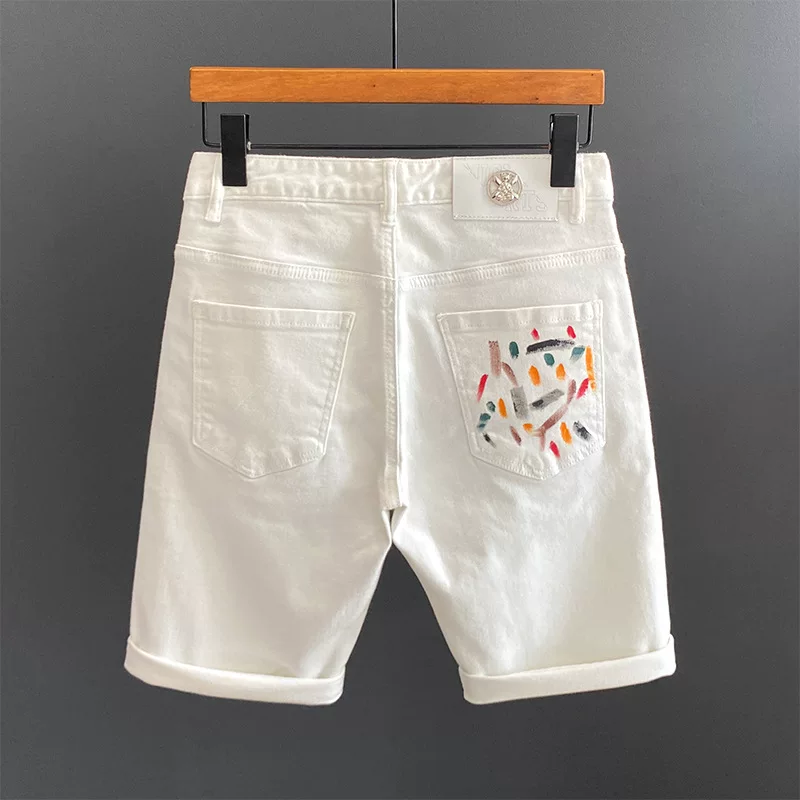 Элитная белая джинсовая юбка, эластичные шорты, модные брюки, slim fit