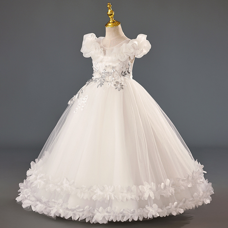 Niñas lujosas vestidos de fiesta sin mangas vestidos de novia para niños grandes vestidos de princesa para niñas nuevas faldas europeas y americanas al por mayor transfronterizas