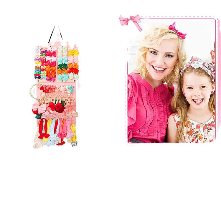 Amazon nuevo headwear almacenamiento bolsa colgante de fieltro joyería colgante organizador bolsa niños horquilla de almacenamiento bolsa colgante