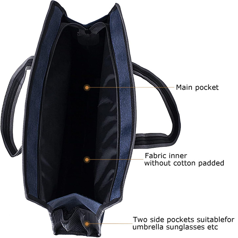 Belt bag with zipper for folders