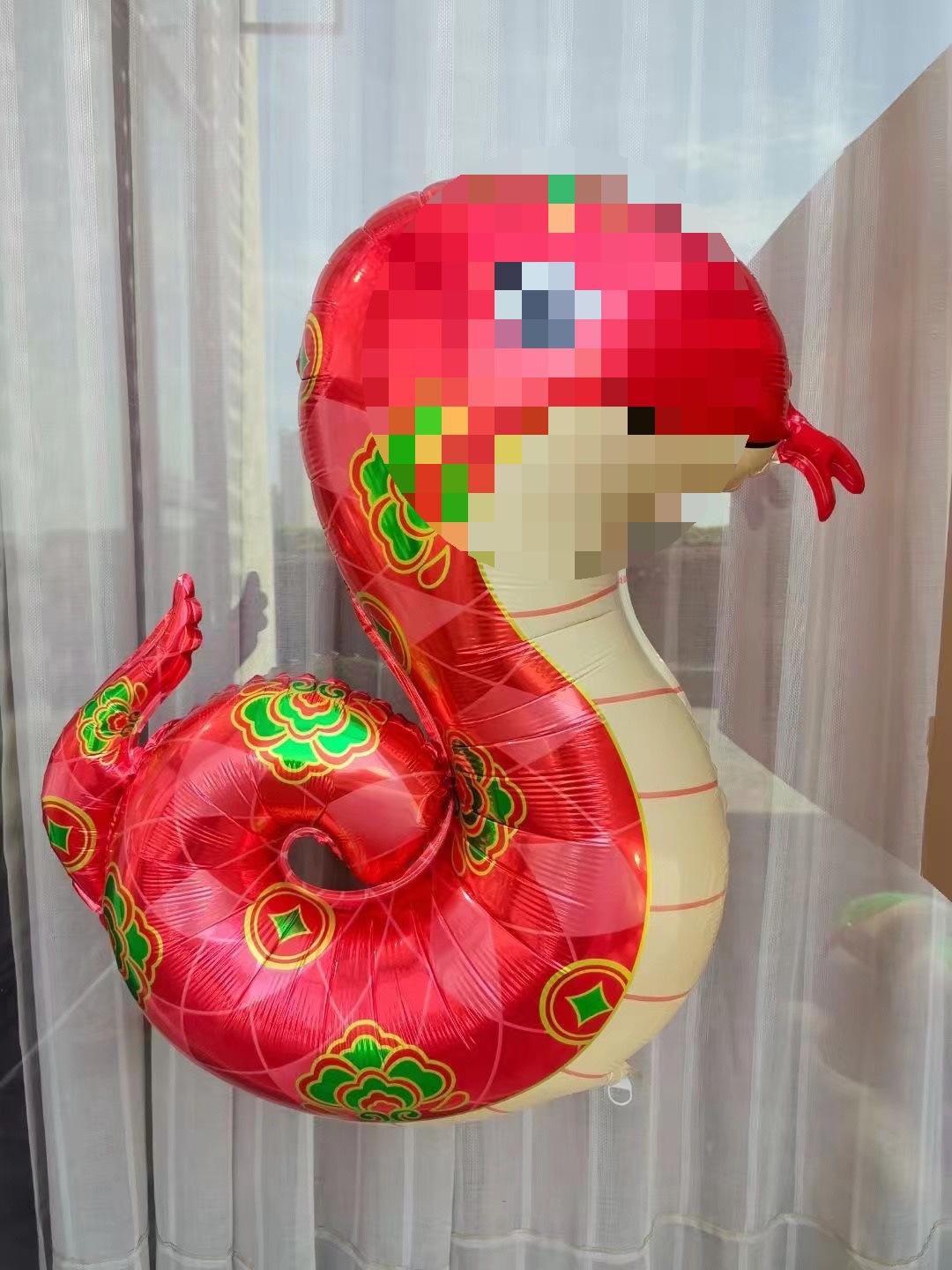 70cm 대형 빨간색 뱀 풍선 1개