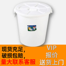 现货塑料大白桶 食品级水桶胶桶PE圆形塑胶桶 带盖铁把手储物大桶