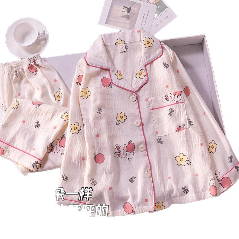 子供服子供パジャマセット春と秋の長袖ズボン男の子と女の子用クラウドコットン中型および大型子供用ホーム服子供服卸売|undefined
