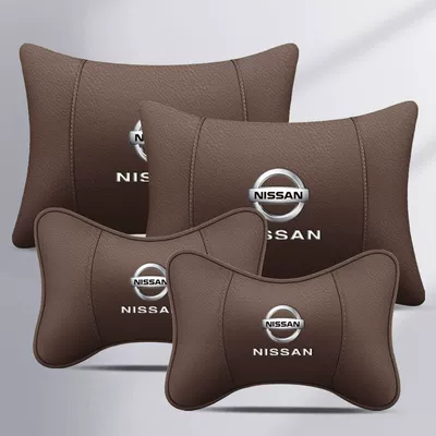 Headrest | Sylphy, Sunny, Bluebird, Qich - full-leather-2-head-pillows-2-waist-pillows-coffee-color-nissan-standard