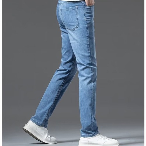 Selected Deep Blue Men's Four-Season Straight Leg Jeans with Korean Style Trendy Tapered Straight Pants