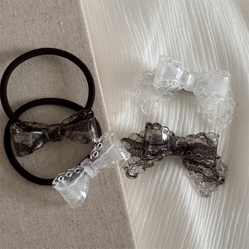 Design Sense Lace Pattern Bow Duckbill Clip All-match Distinctive Hairpin Hairband Bangs Clip Side Clip Hair Accessories_voghion.com