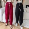 Flashlight, spring summer retro trousers, high waist, loose fit, cotton and linen